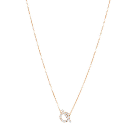 Hermes 18K Rose Gold Diamond Finesse Pendant Necklace 1 of 6