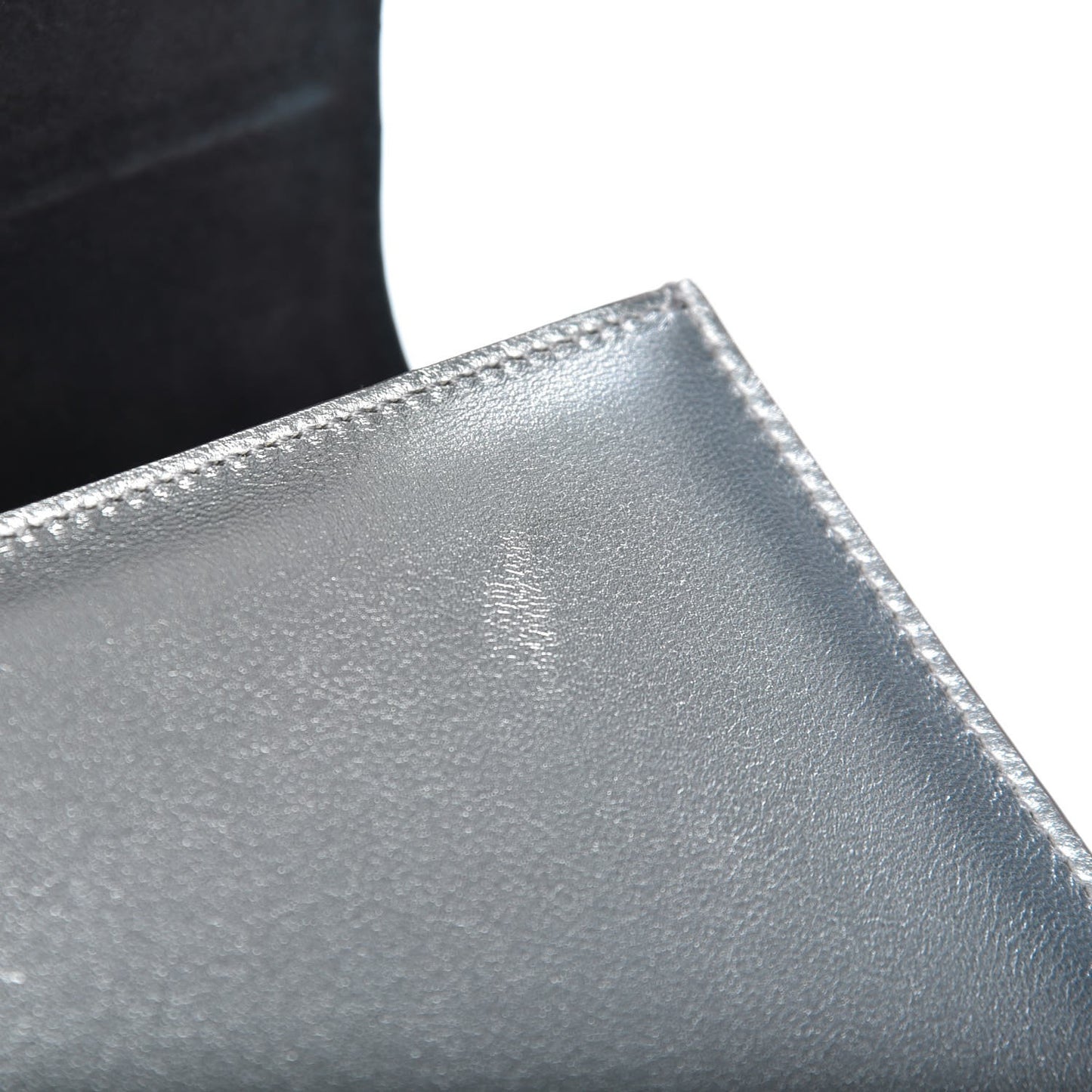 Metallic Calfskin Classic Monogram Clutch Argento