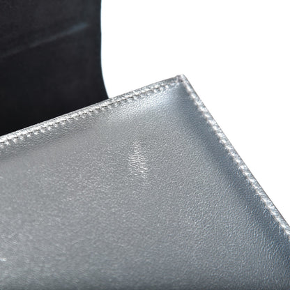 Saint Laurent Metallic Calfskin Classic Monogram Clutch Argento 8 of 8
