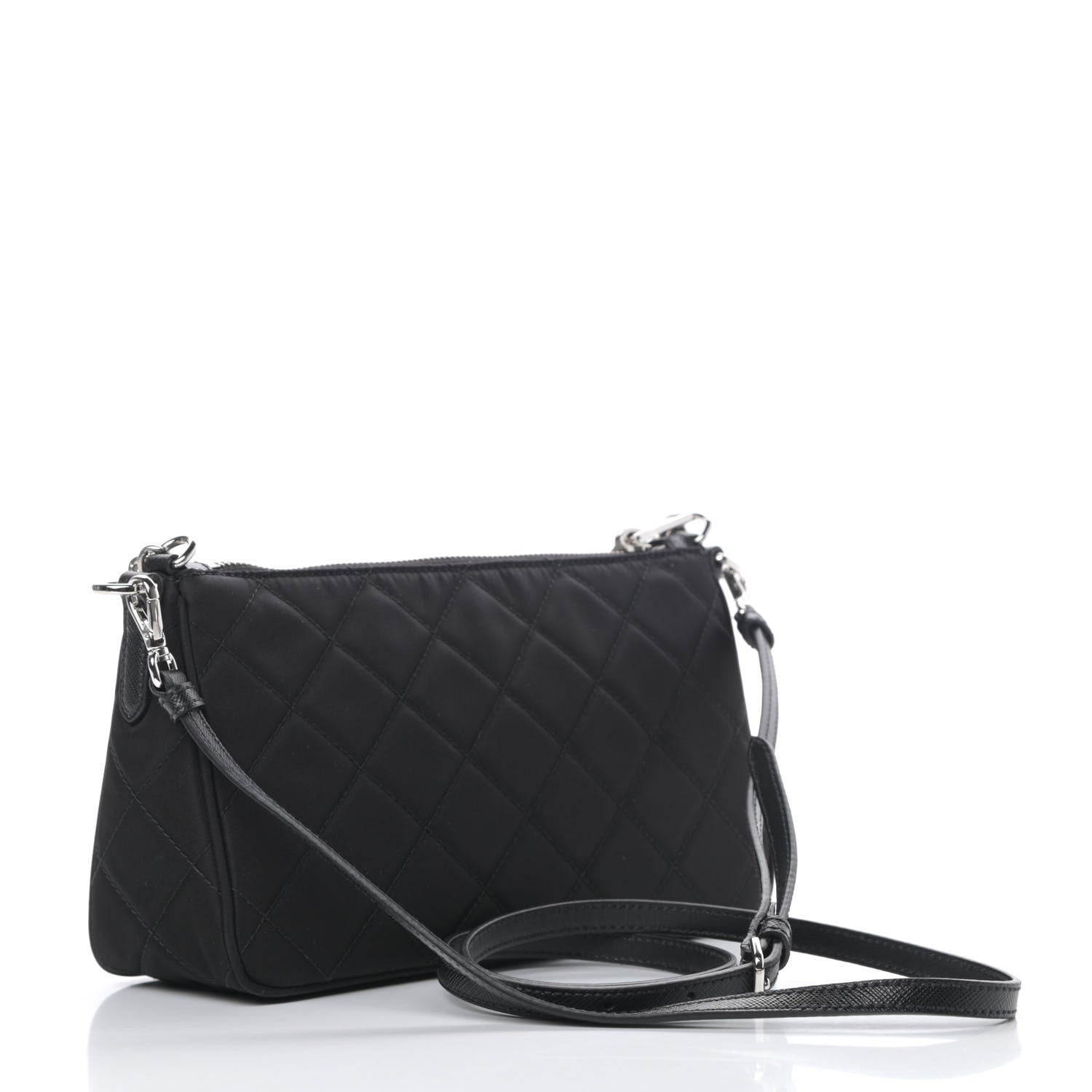 Prada Nylon Tessuto Impuntu Quilted Crossbody Bag Black 3 of 11