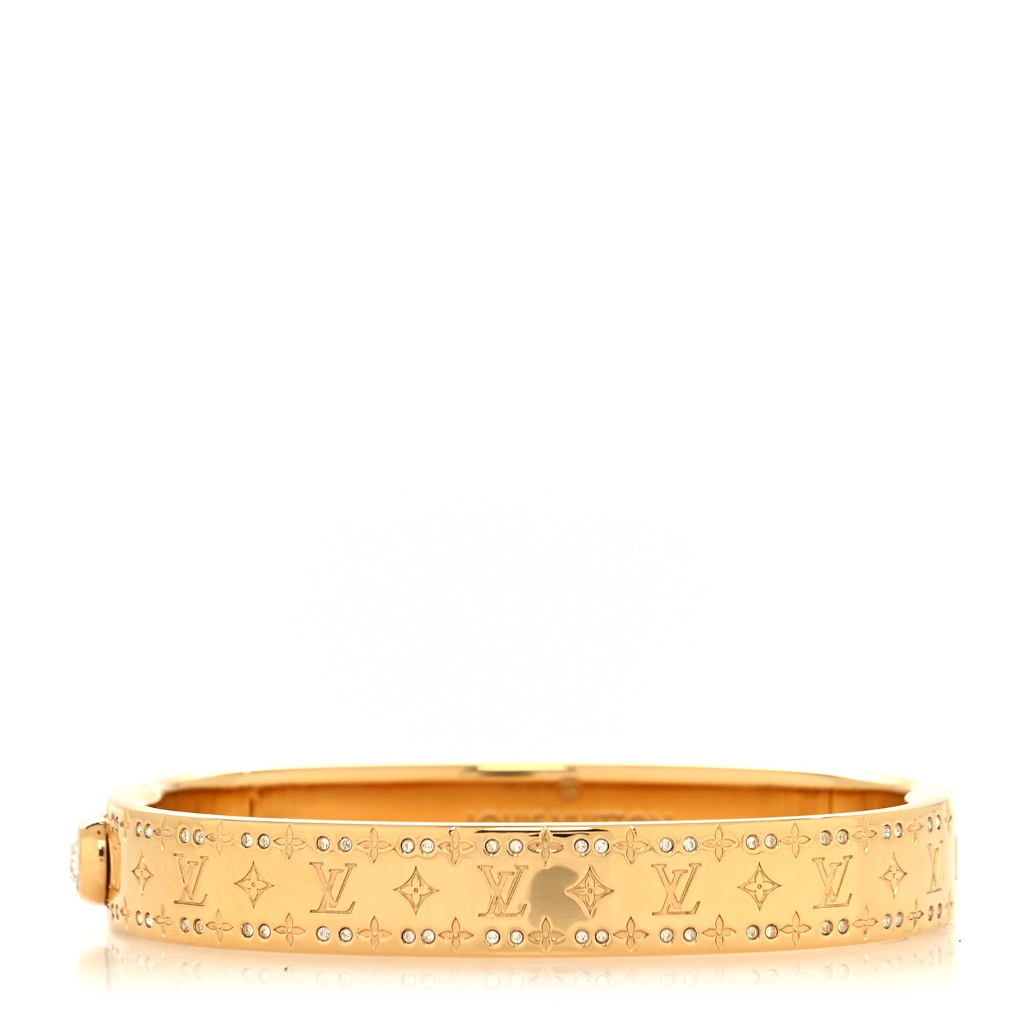 Brass Crystal Monogram Nanogram Strass Cuff S Gold