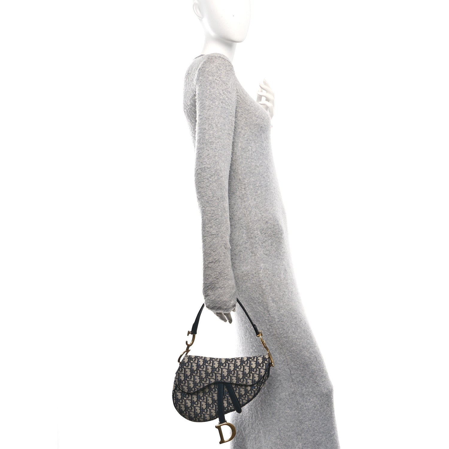 Christian Dior Oblique Saddle Bag Blue 2 of 11