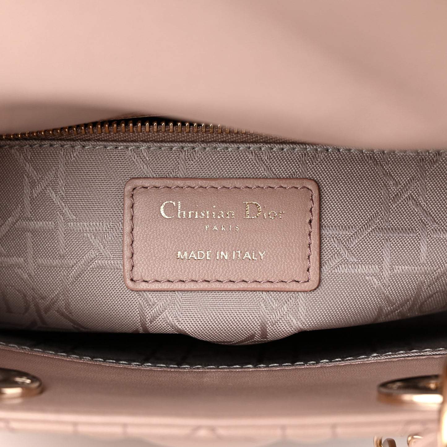 Lambskin Cannage Small Lucky Badges My Lady Dior Taupe
