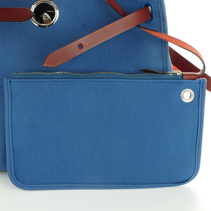 Hermes Military Toile Vache Hunter Herbag Zip PM 31 Bleu Agate Rouge H 8 of 12