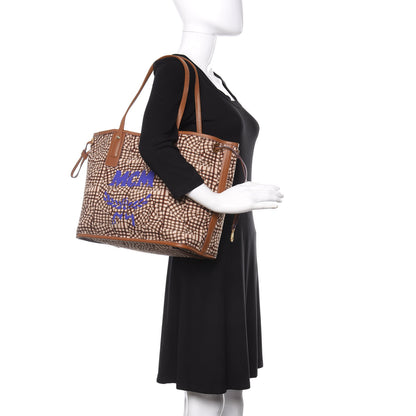 MCM Visetos Medium Liz Reversible Shopper Tote Cognac 2 of 16