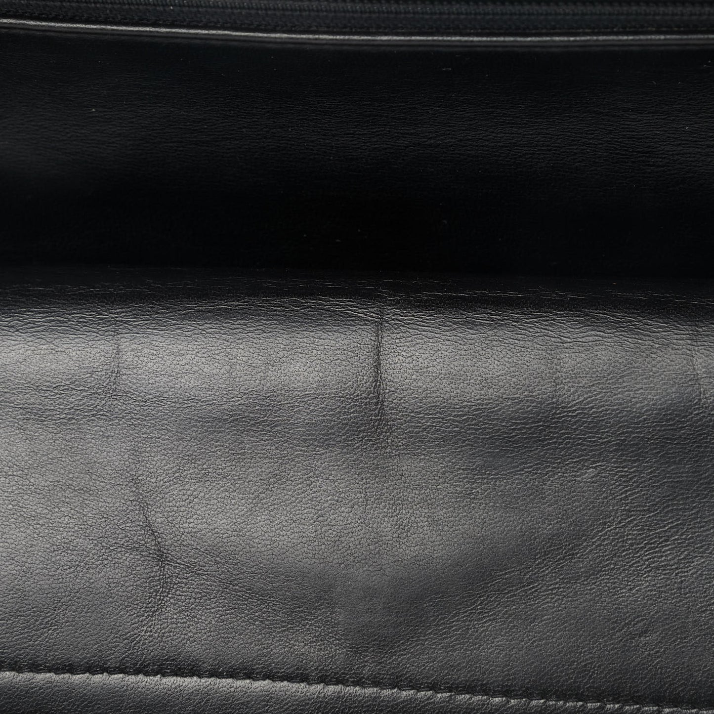 Lambskin Quilted Medium Double Flap Black