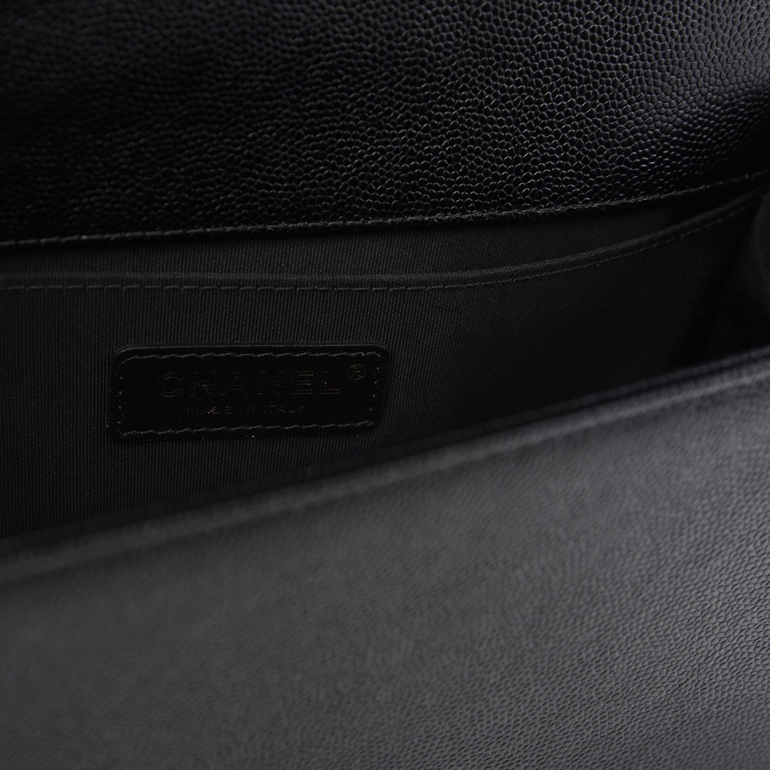 Chanel Caviar Chevron Quilted Medium Boy Flap Black 7 of 9