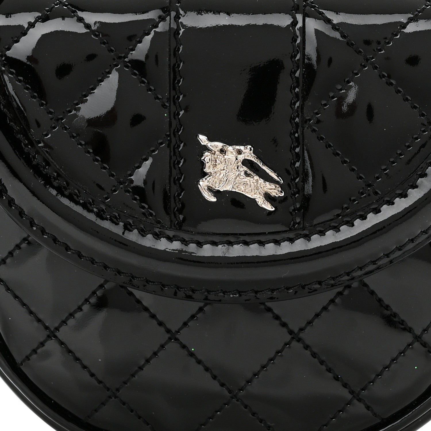 Burberry Patent Calfskin Quilted Mini Crossbody Bag Black 9 of 11