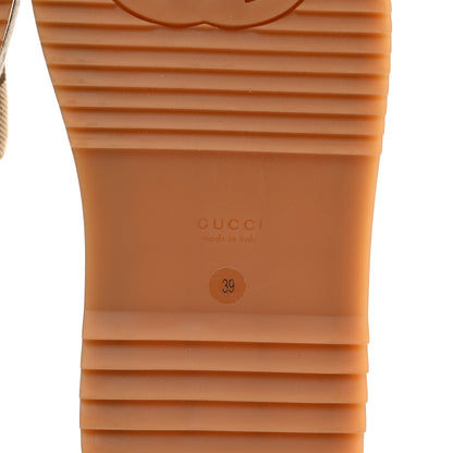 Gucci Monogram Maxi GG Angelina Platform 55mm Slide Sandals 39 Camel Ebony 6 of 9