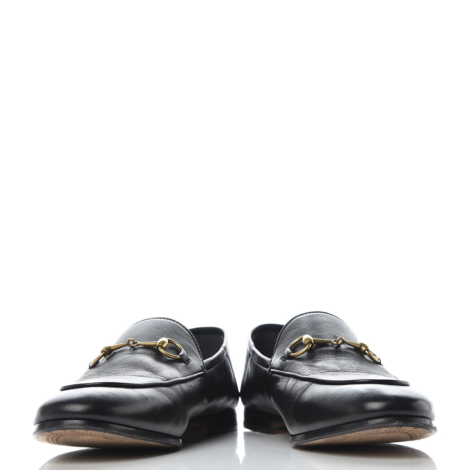 Gucci Lambskin Womens Brixton Horsebit Loafers 38.5 Black 5 of 12