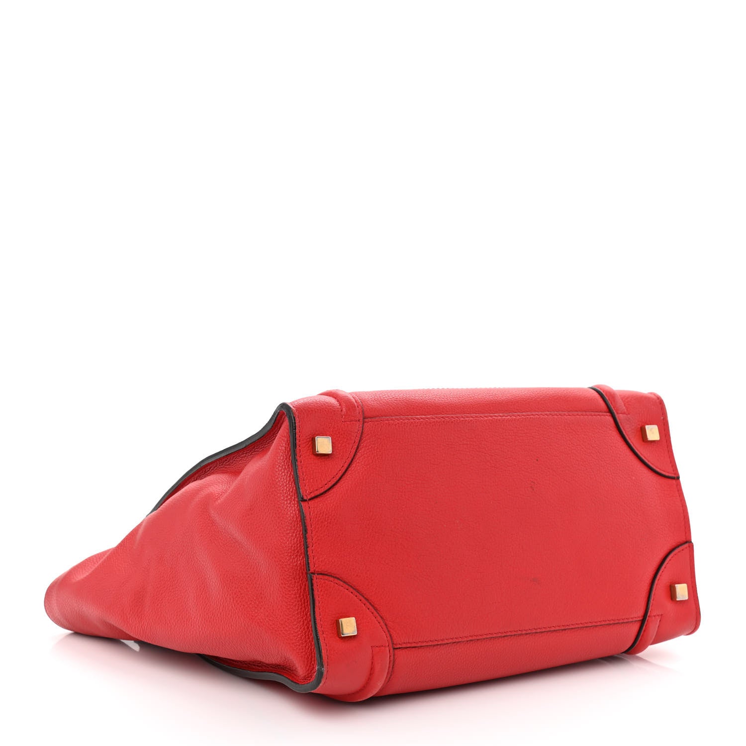 Celine Drummed Calfskin Mini Luggage Coquelicot 4 of 11