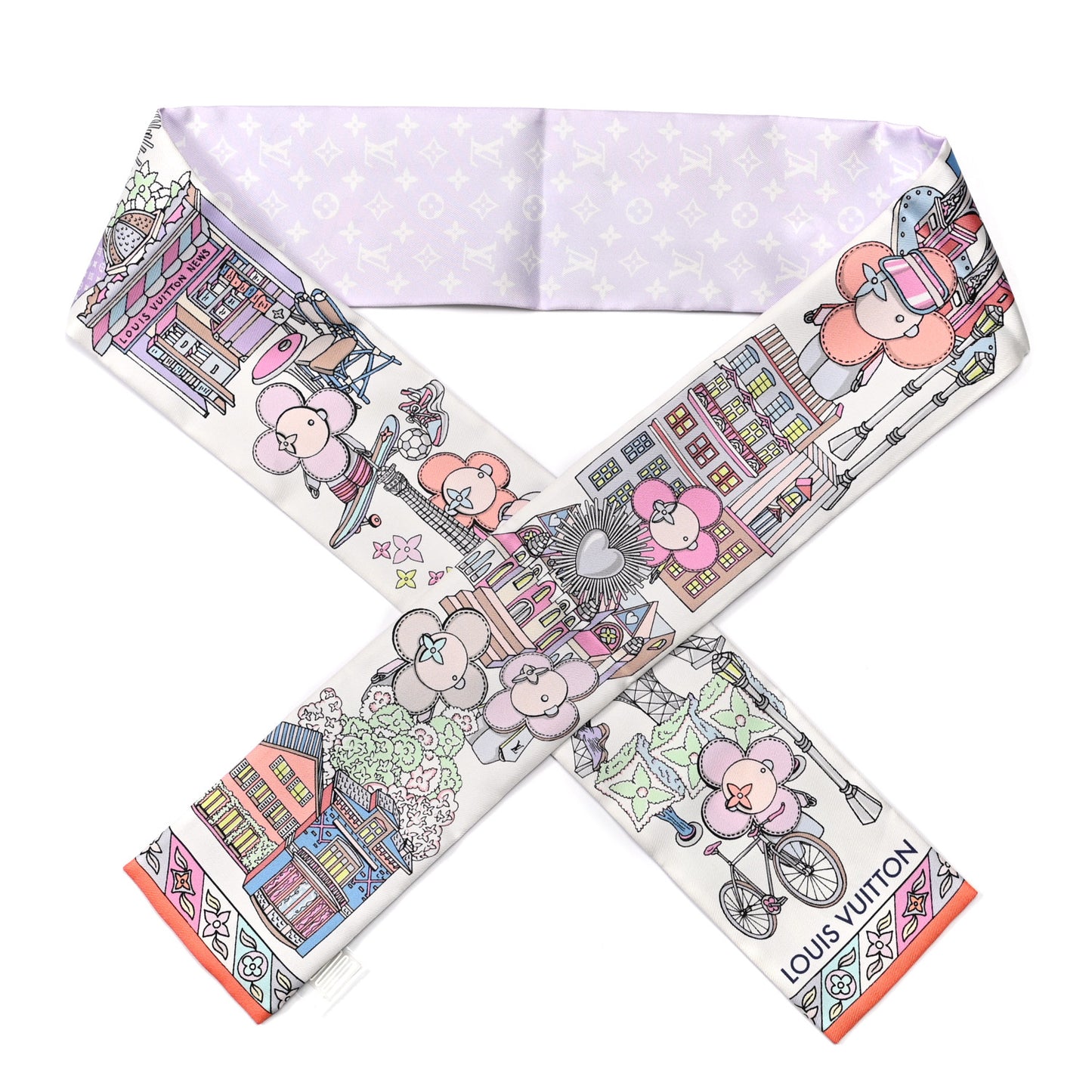 Silk Monogram Hide and Seek Bandeau Mauve