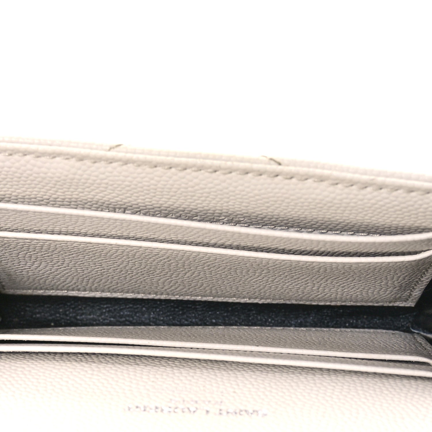 Saint Laurent Grain De Poudre Matelasse Chevron Small Monogram Envelope Wallet Crema Soft 5 of 9