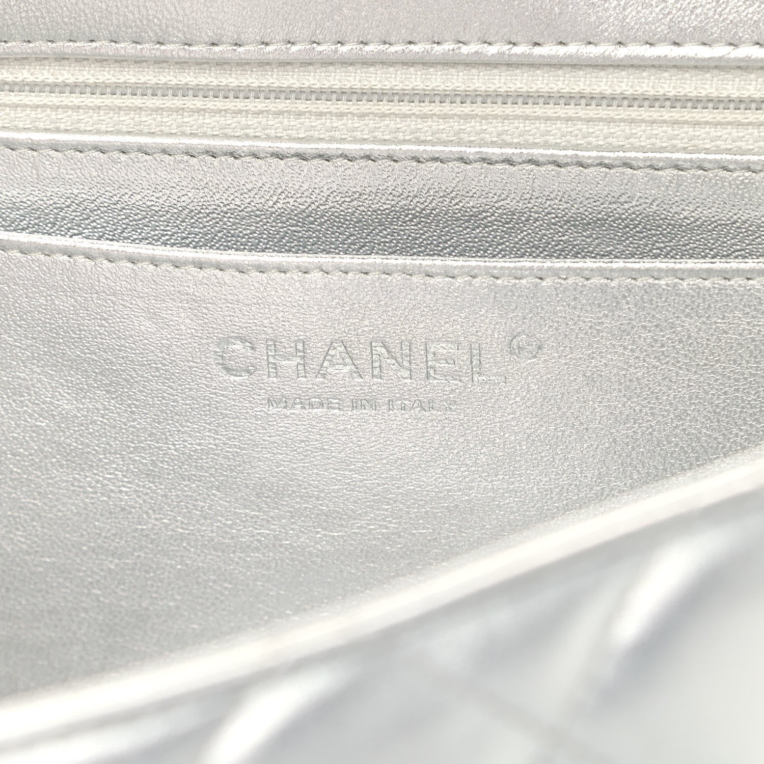 Chanel Metallic Lambskin Quilted Jumbo Single Flap Silver 5 of 17