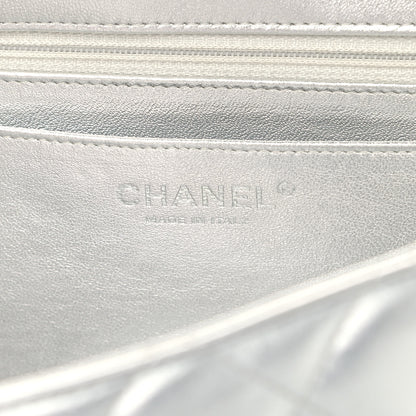 Chanel Metallic Lambskin Quilted Jumbo Single Flap Silver 5 of 17