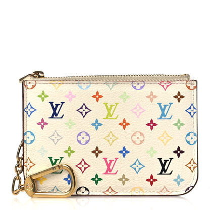 Louis Vuitton Monogram Multicolor Key Pouch White Litchi 1 of 7