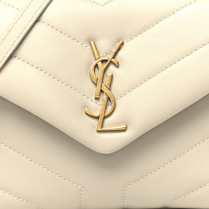 Saint Laurent Calfskin Y Quilted Monogram Toy Loulou Crossbody Bag Blanc Vintage 9 of 13