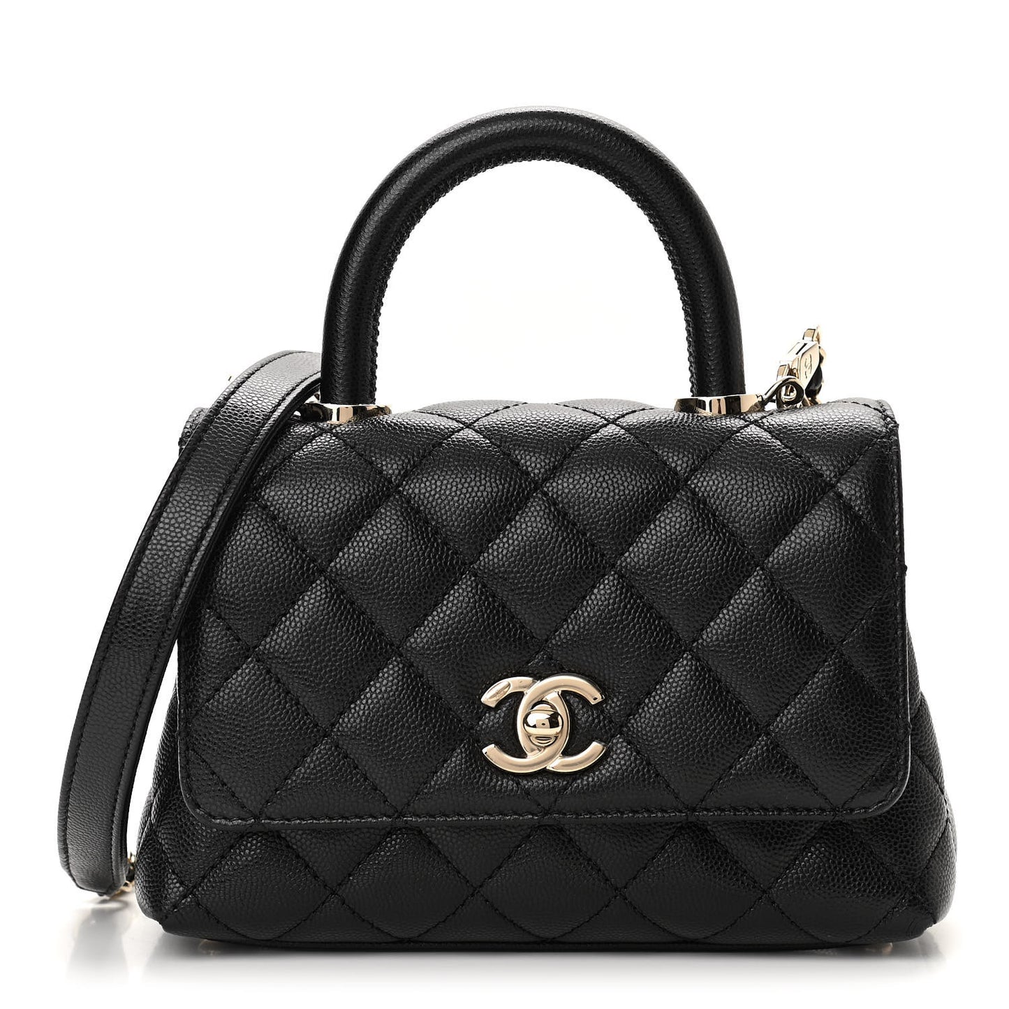 Caviar Quilted Extra Mini Coco Handle Flap Black