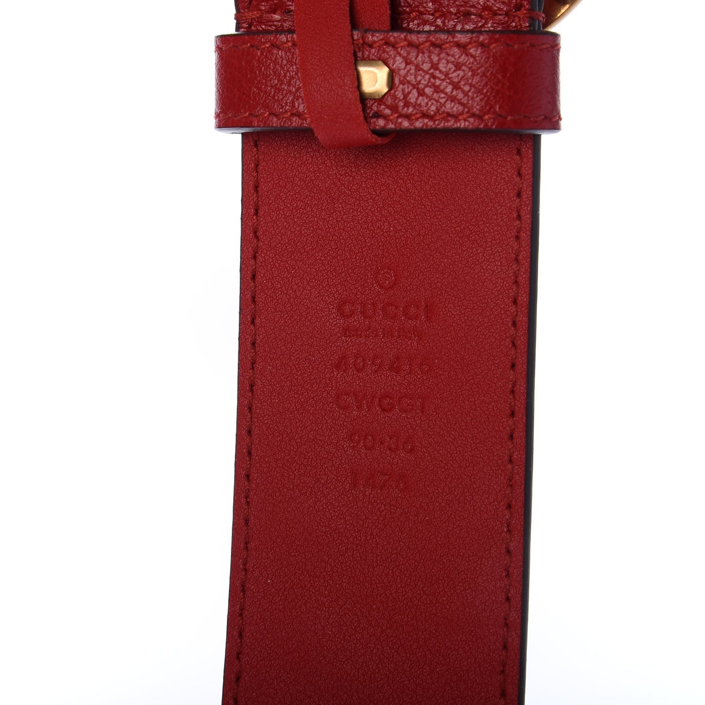 Textured Calfskin Flower Embroidered Double G 40mm Belt 90 36 Hibiscus Red