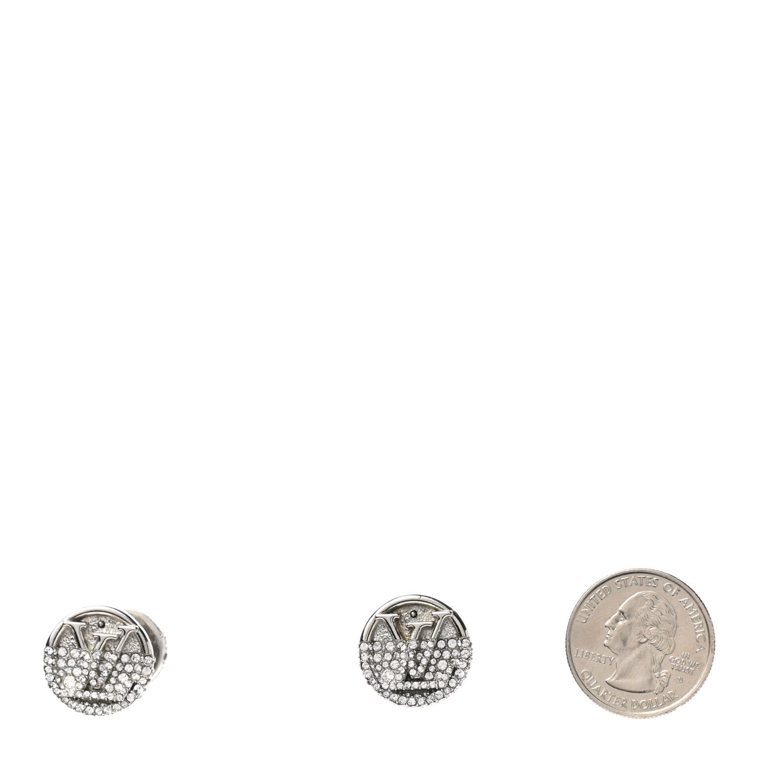 Louis Vuitton Crystal L To V Earrings Silver 2 of 4