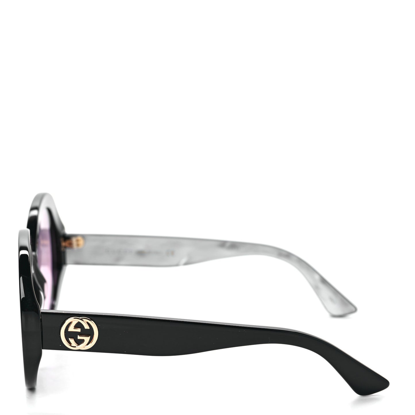 Acetate Round GG0319S Sunglasses Black Grey