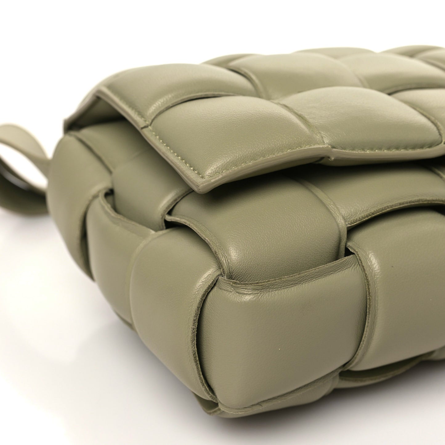 Nappa Maxi Intreccio Padded Cassette Crossbody Bag Travertine