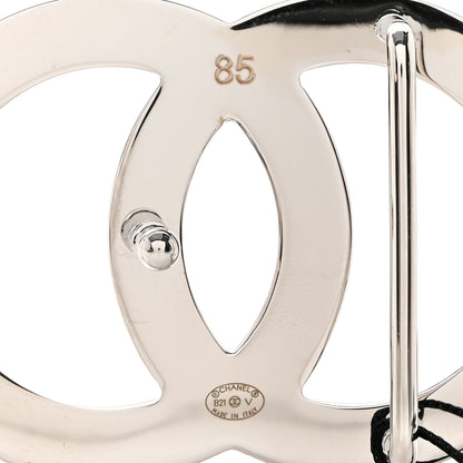 Chanel Patent Calfskin CC Reversible Belt 85 34 Black White 5 of 5