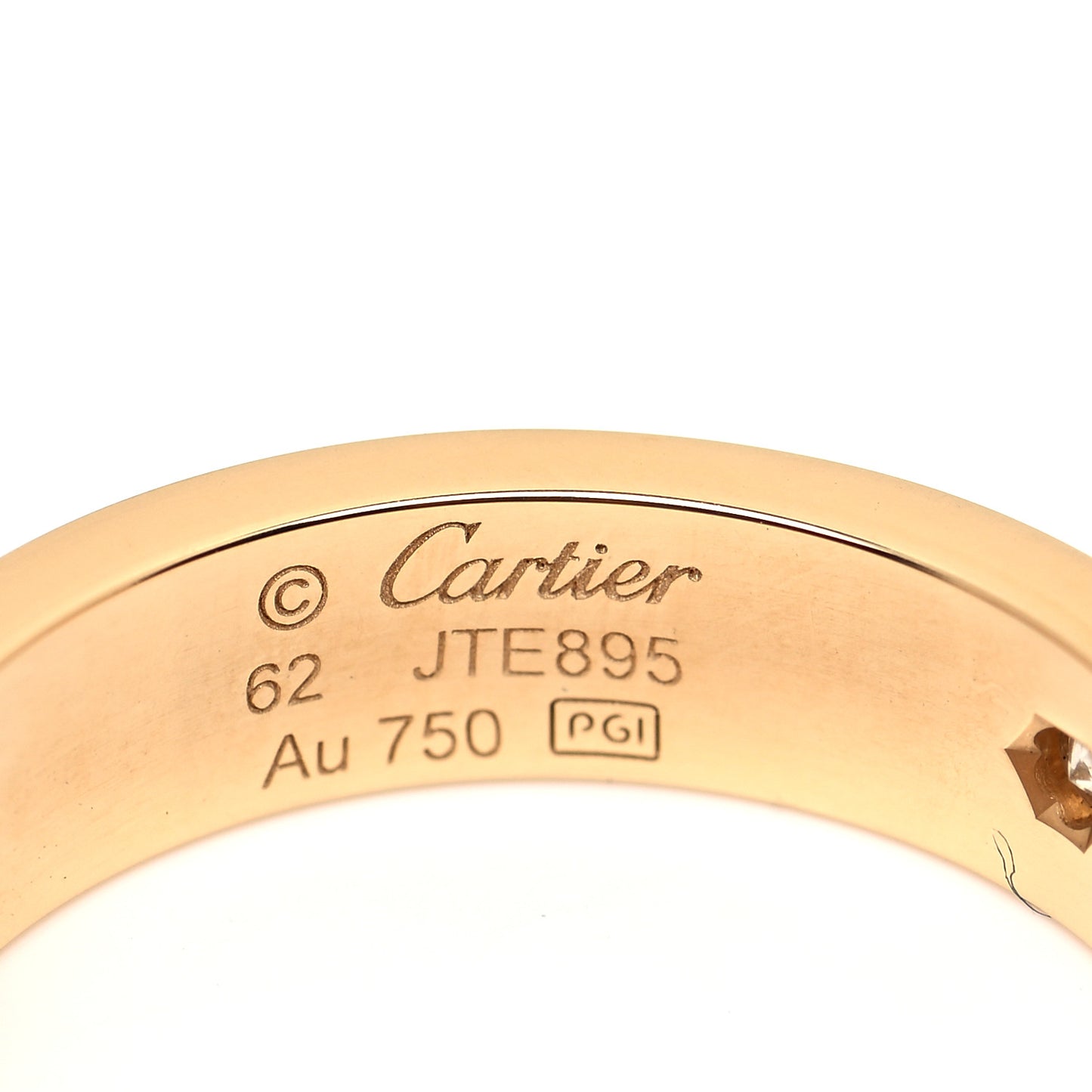 18K Yellow Gold 3 Diamond 5.5mm LOVE Ring 62 10