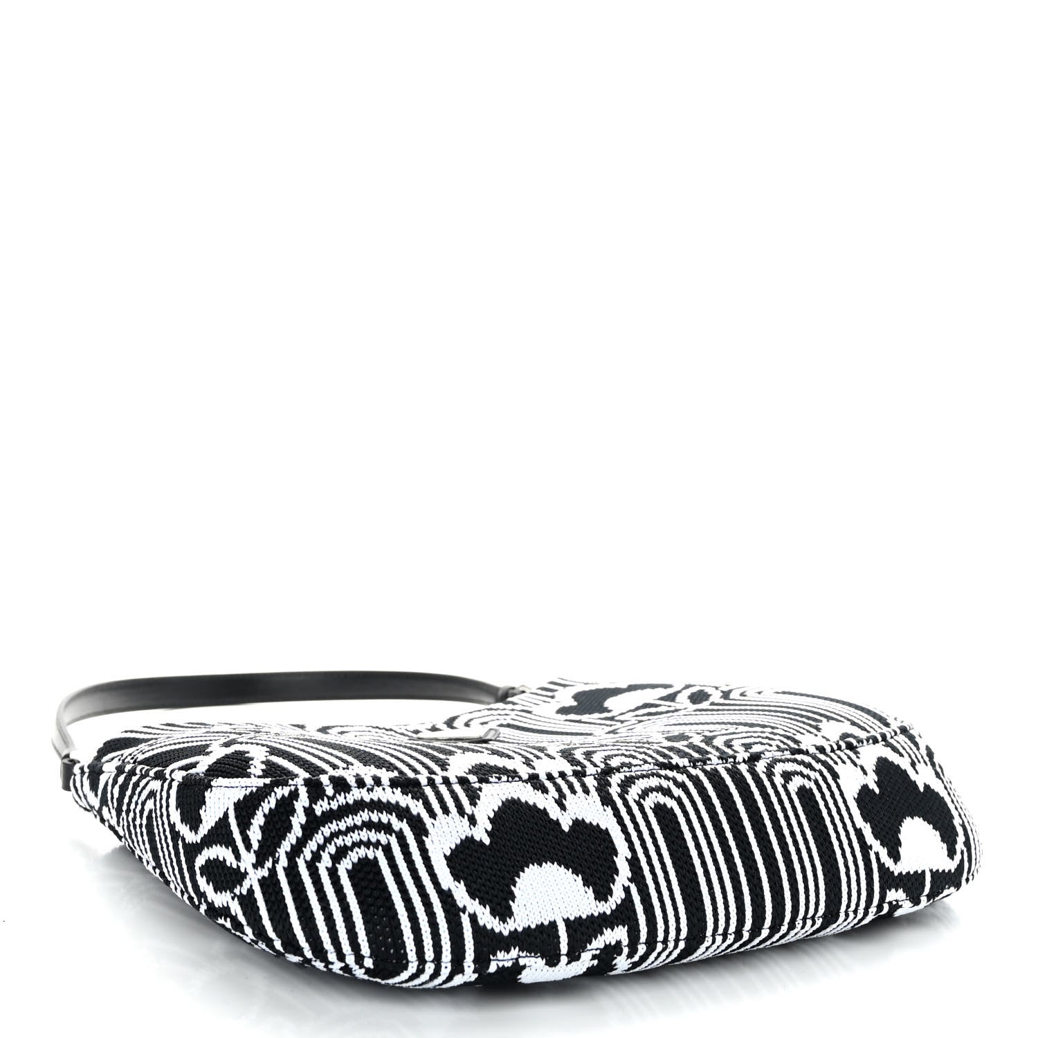 Prada Maglia Jacquard Cleo Shoulder Bag Black White 4 of 10