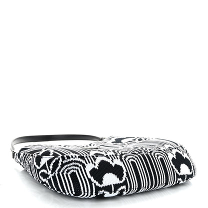 Prada Maglia Jacquard Cleo Shoulder Bag Black White 4 of 10