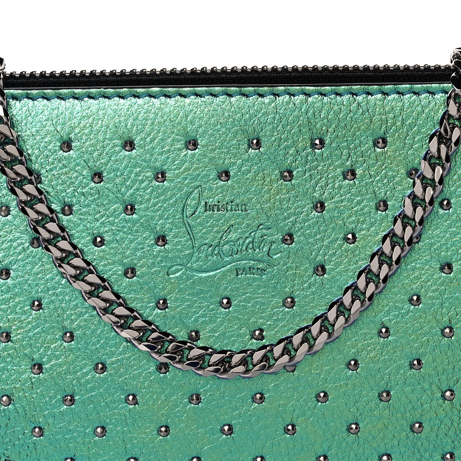 Christian Louboutin Iridescent Calfskin Studded Loubila Chain Clutch Multicolor 7 of 9