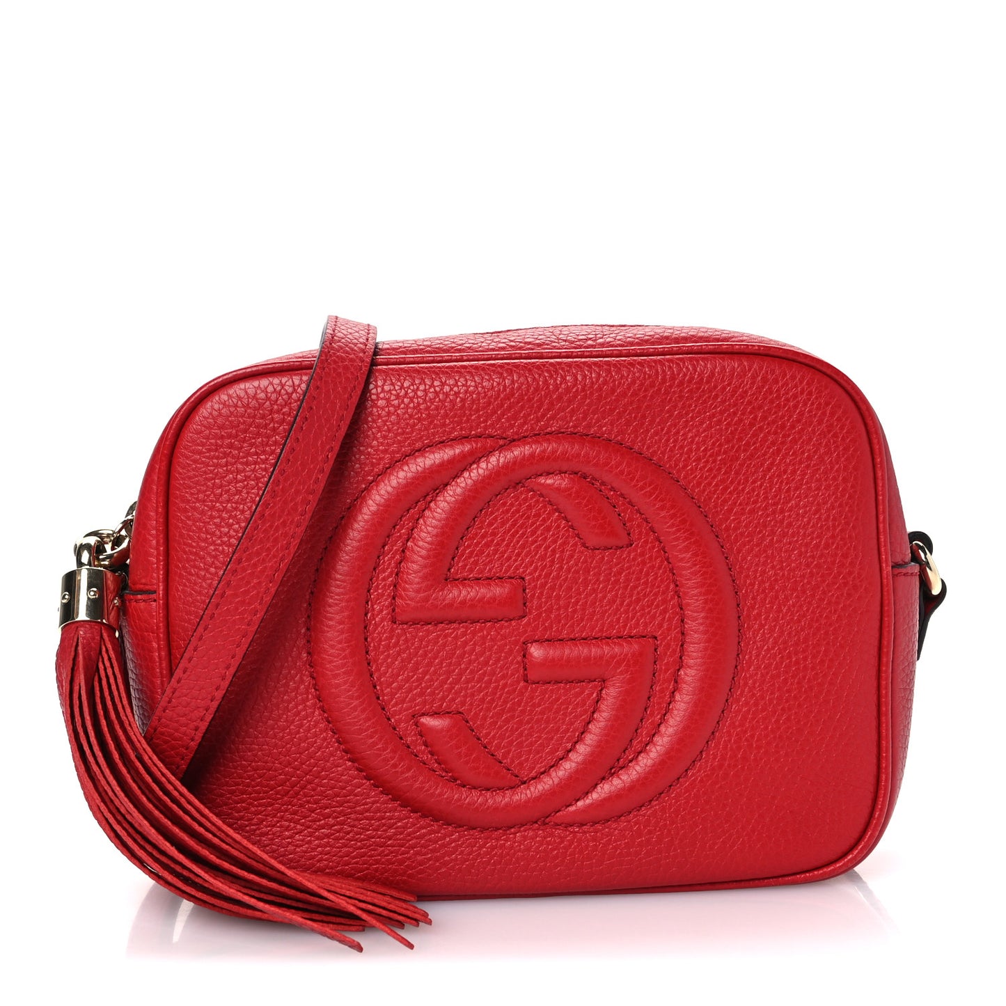 Pebbled Calfskin Small Soho Disco Bag Tabasco Red