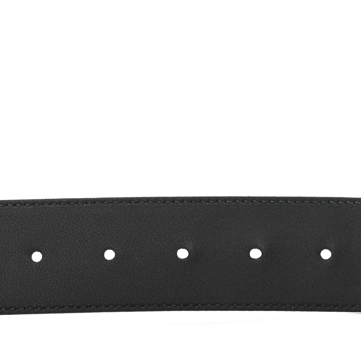 Gucci Textured Dollar Calfskin Nickel Double G 40mm Belt 80 32 Black 4 of 5