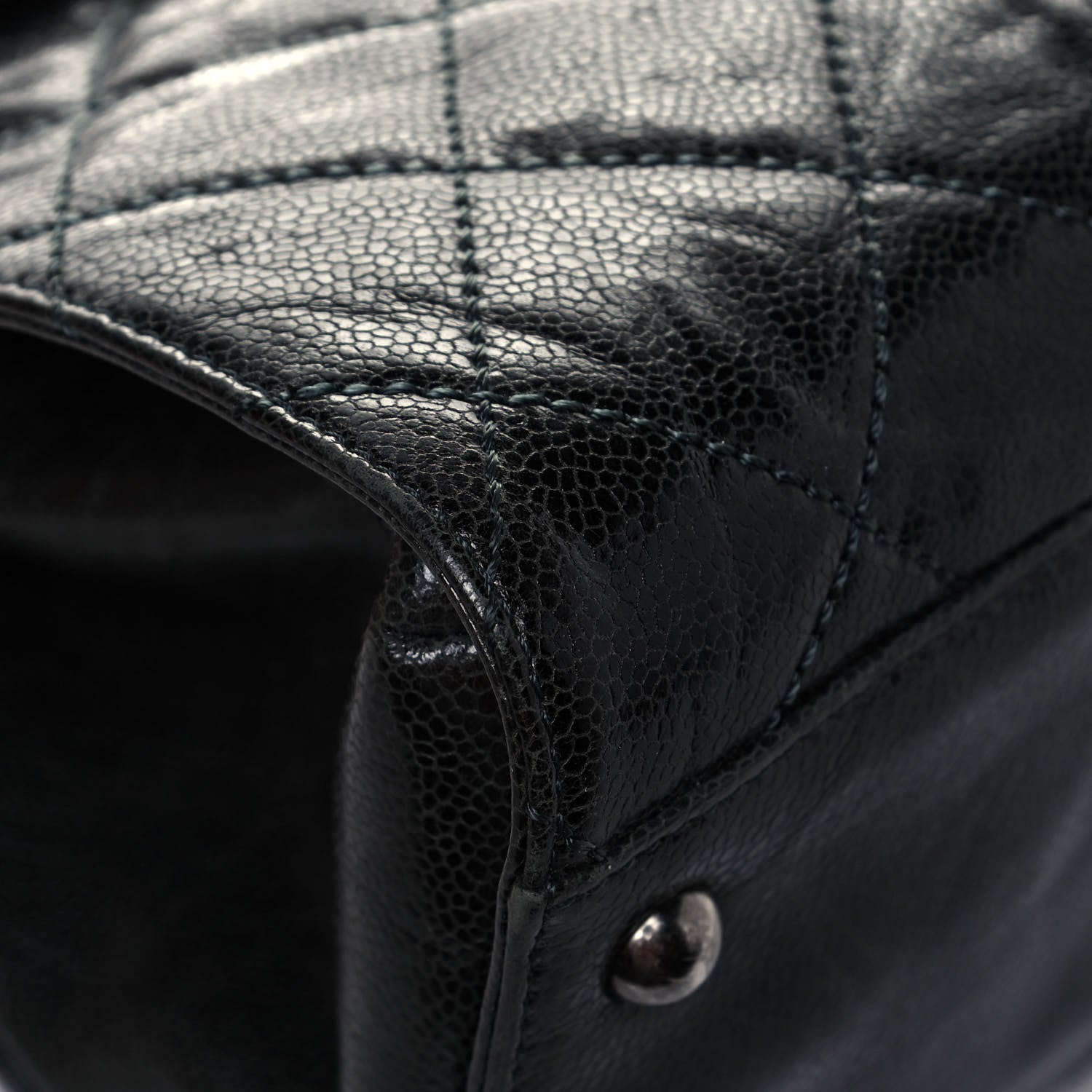 Chanel Crumpled Grained Calfskin Quilted CC Crave Tote Black 9 of 15