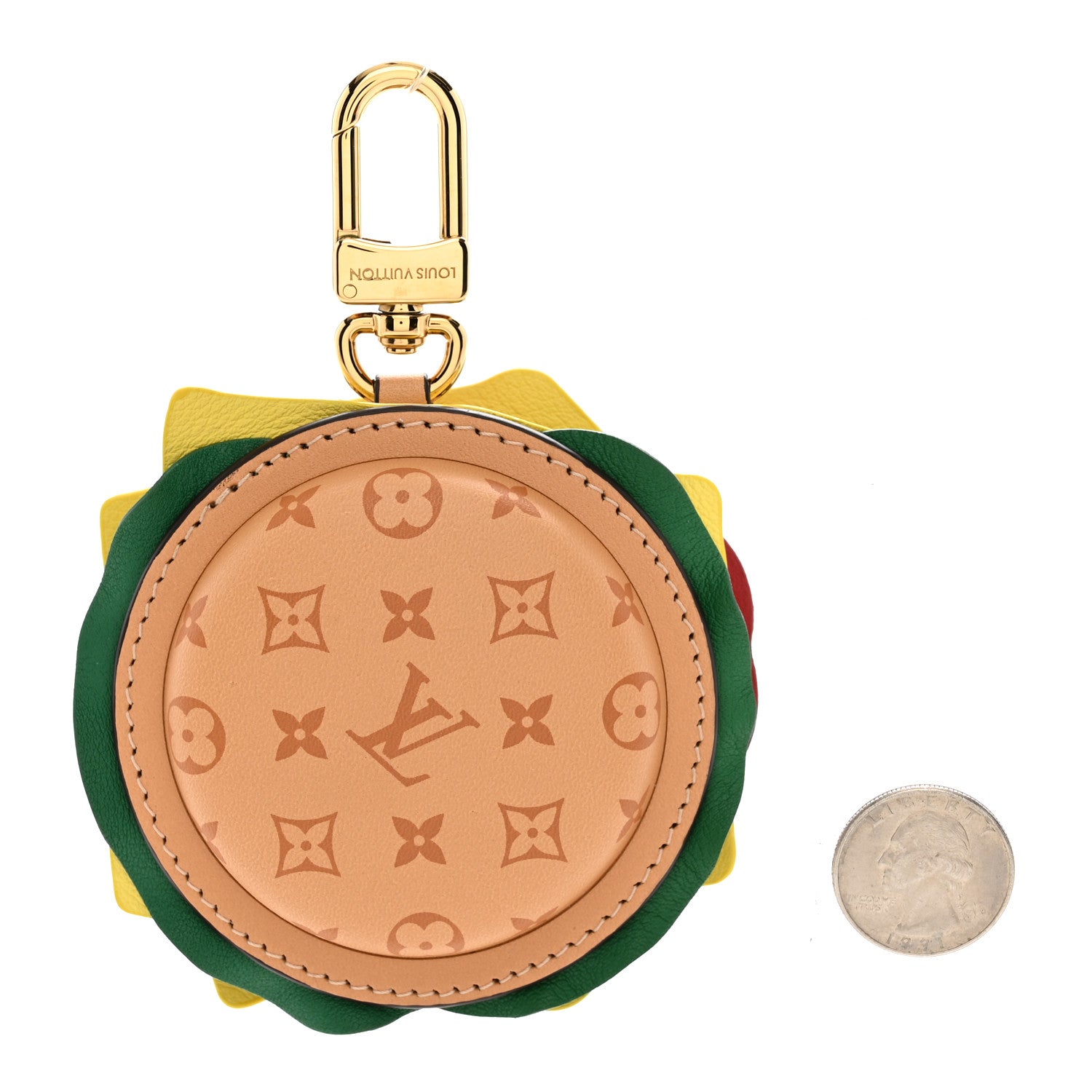 Louis Vuitton Monogram Calfskin Burger Pouch Bag Charm 2 of 5