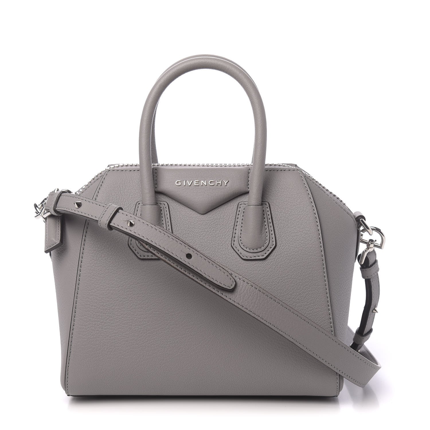 Givenchy Sugar Goatskin Mini Antigona Pearl Grey 1 of 10