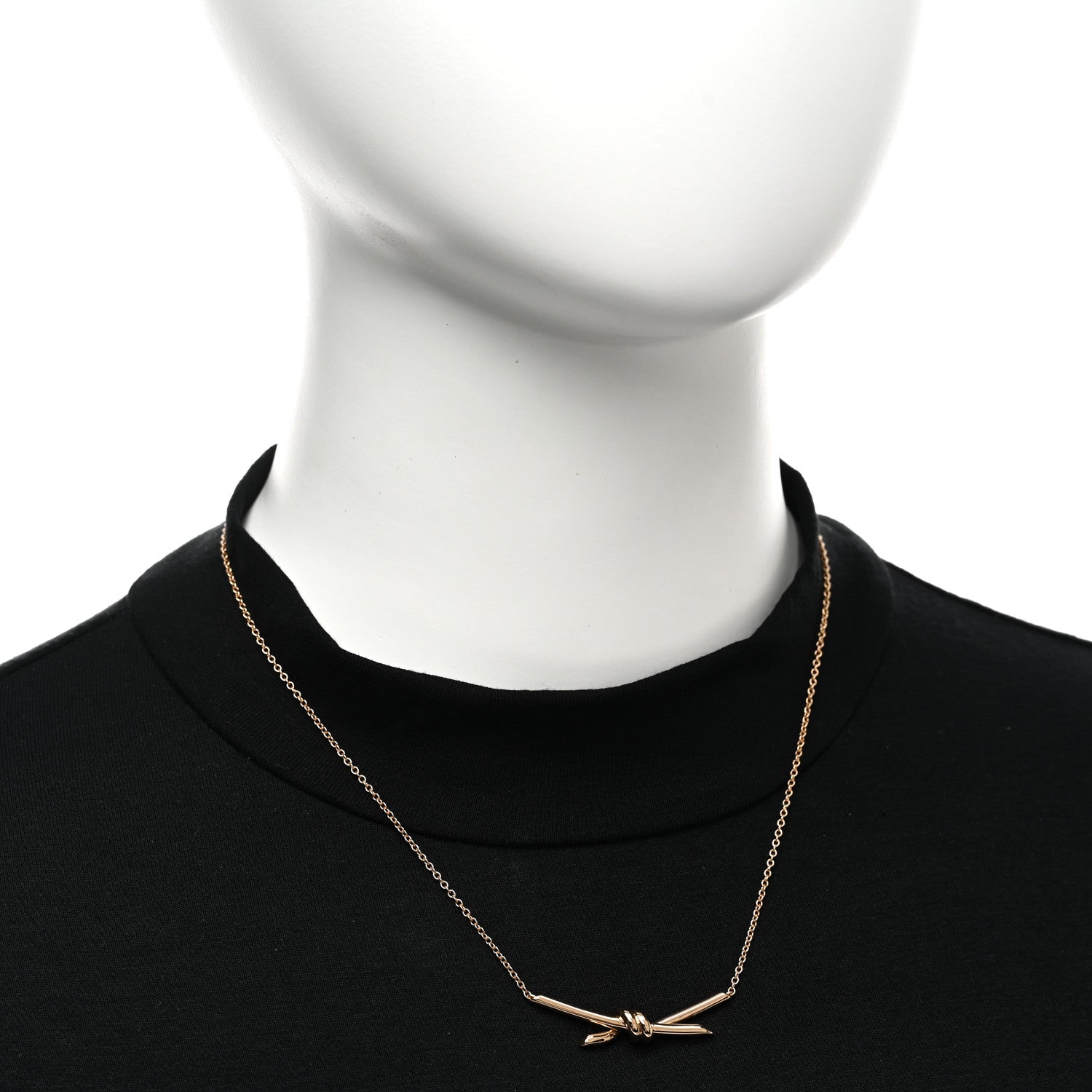 Tiffany 18K Rose Gold Knot Necklace 2 of 5