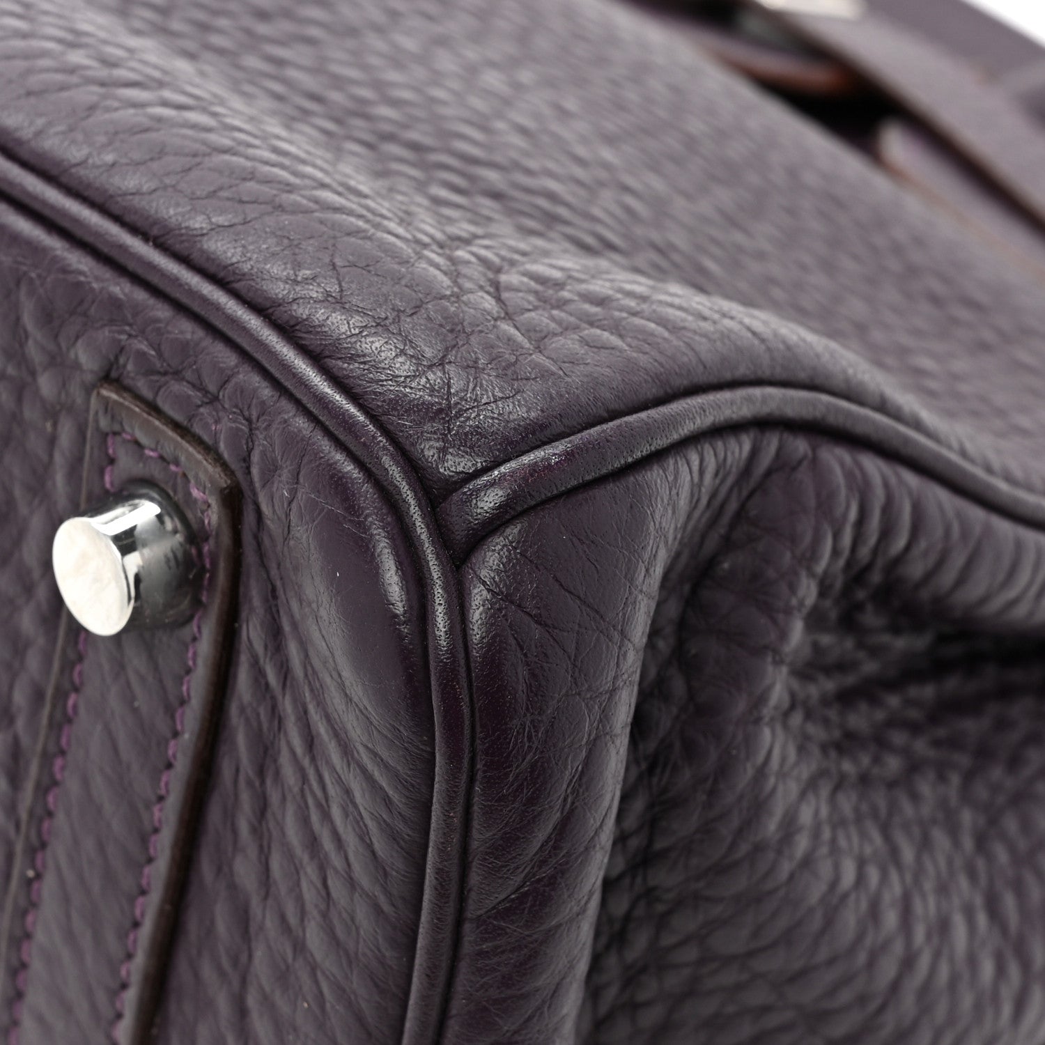 Hermes Taurillon Clemence Birkin 30 Raisin 14 of 15