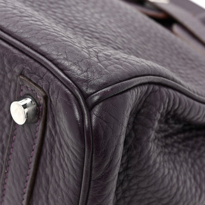 Hermes Taurillon Clemence Birkin 30 Raisin 14 of 15