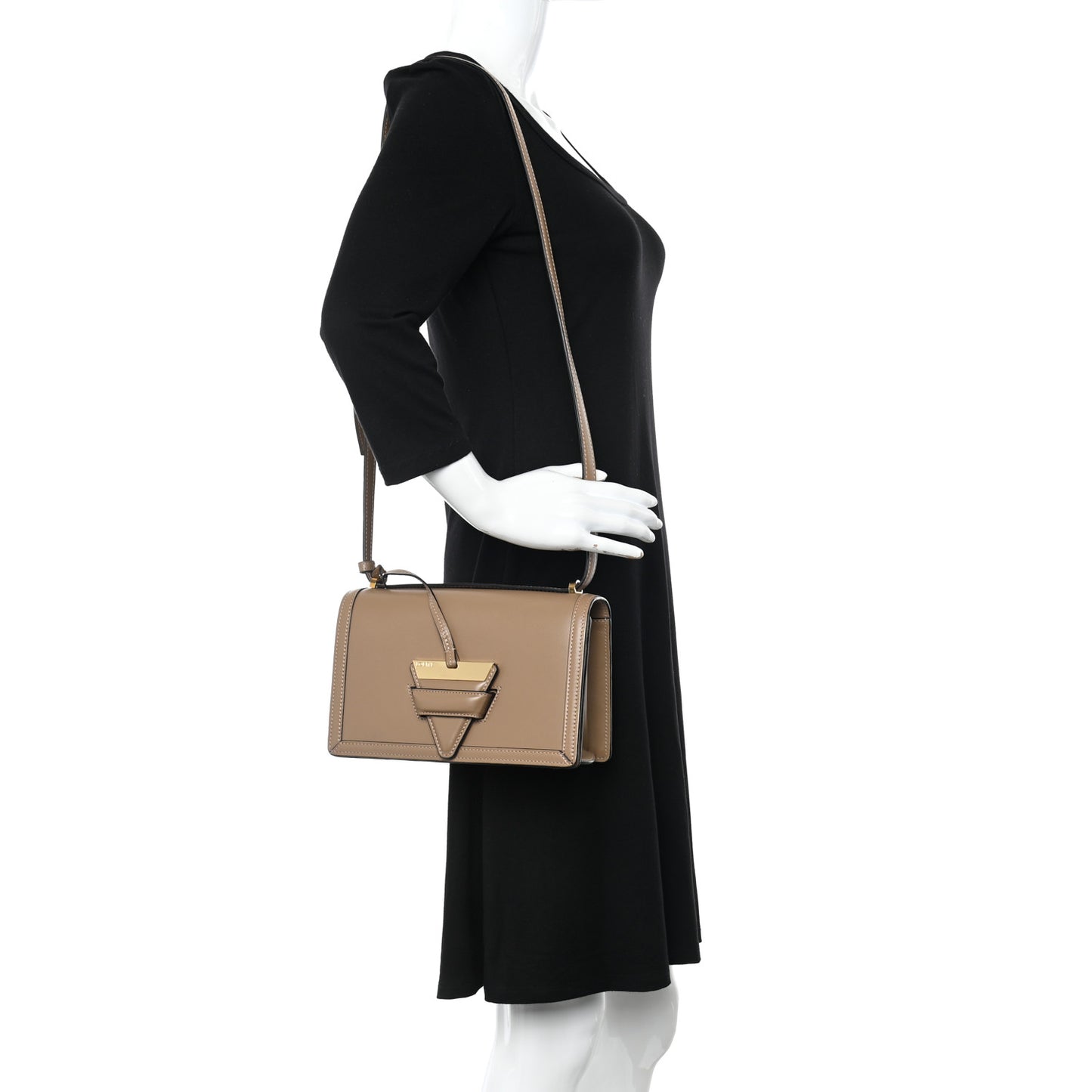 Calfskin Medium Barcelona Shoulder Bag Mink