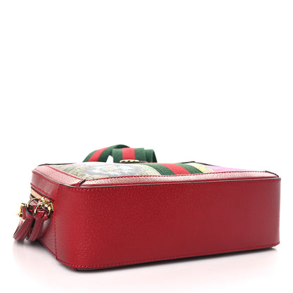 Gucci GG Supreme Monogram Flora Web Small Ophidia Top Handle Shoulder Bag Hibiscus Red 4 of 10