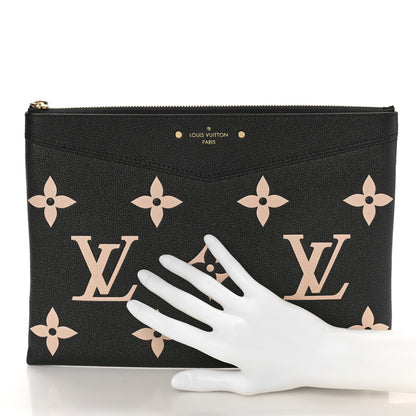 Louis Vuitton Empreinte Monogram Giant Daily Pouch Black Beige 2 of 8