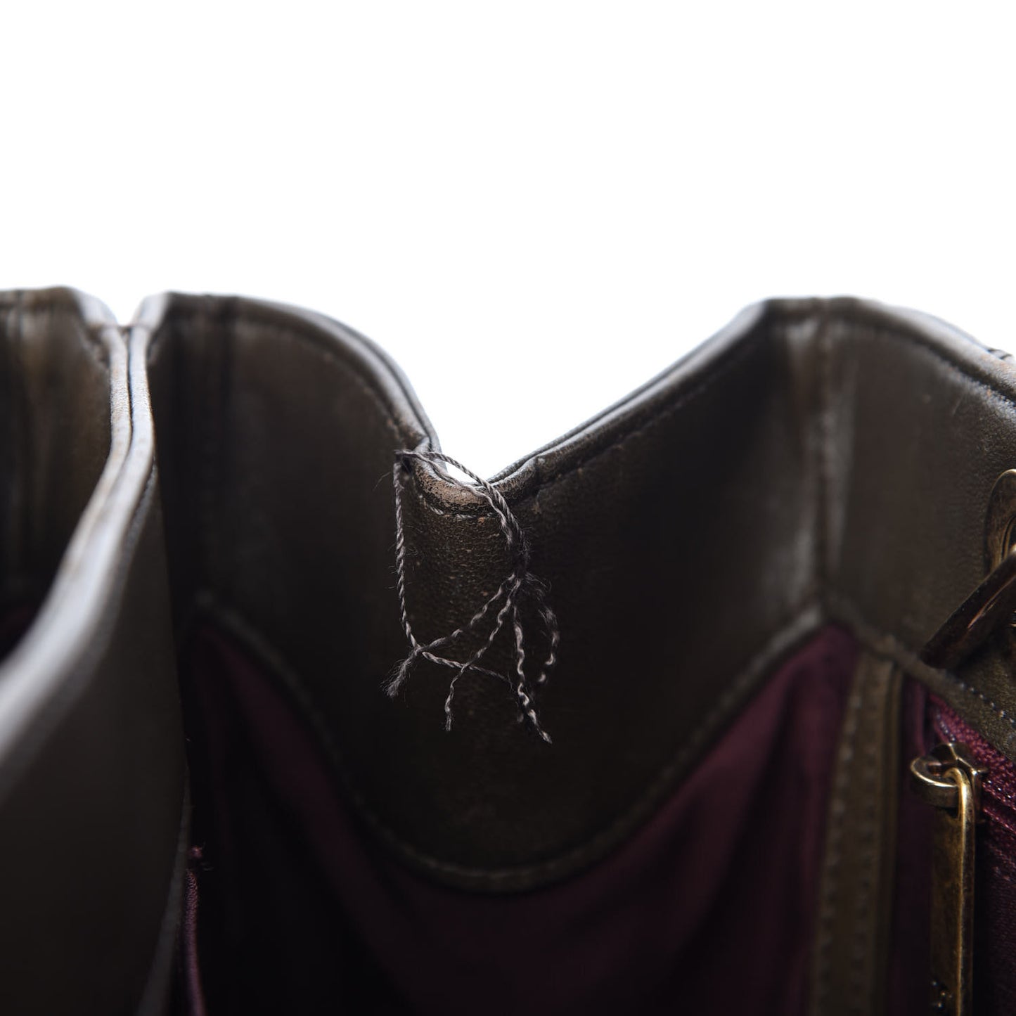 Calfskin Stitched Shopping Tote Green
