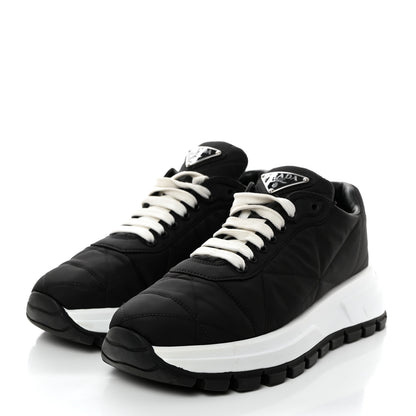 Prada Re-Nylon Piuma Metal Triangle Logo Quilted 45mm Sneakers 37 Black 3 of 9