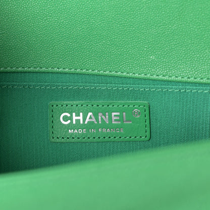 Chanel Caviar Quilted Medium Boy Flap Green 7 of 11