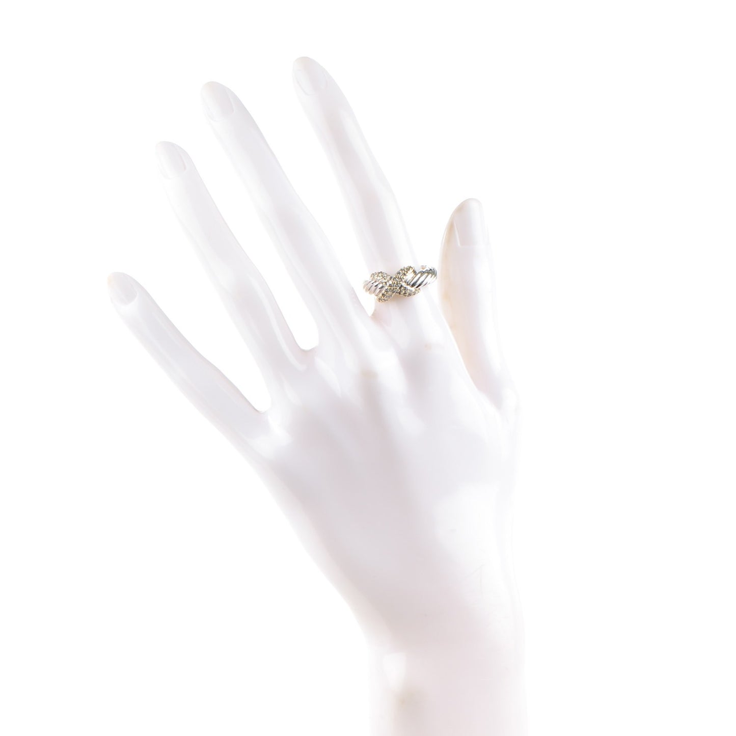 Sterling Silver Diamond 9mm X Ring 51.5 6