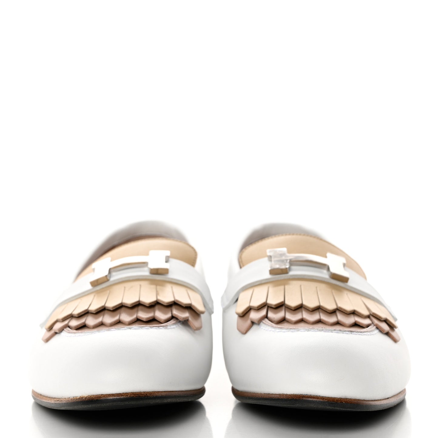 Goatskin Womens Royal Loafers 38 Multicolor White