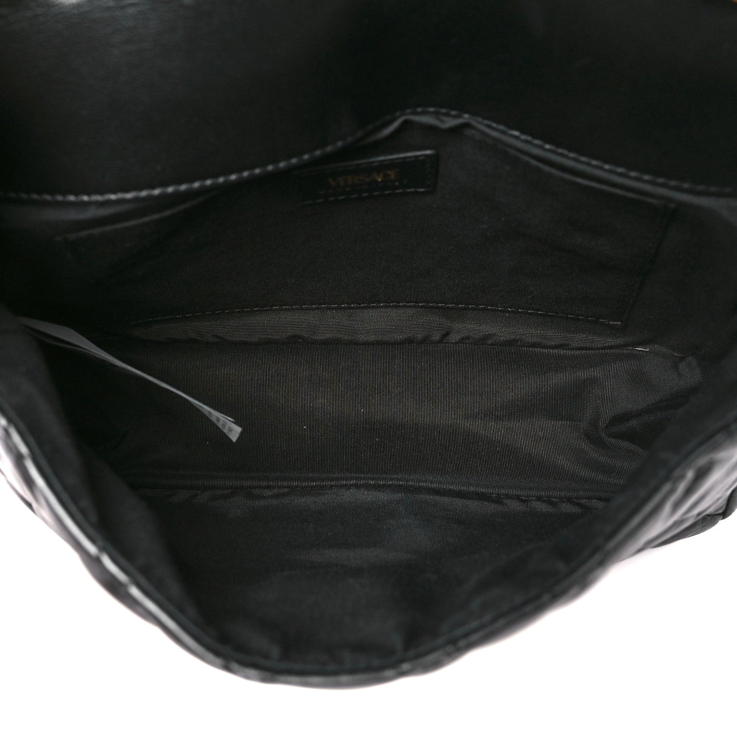 Nappa Quilted La Medusa Chain Crossbody Black