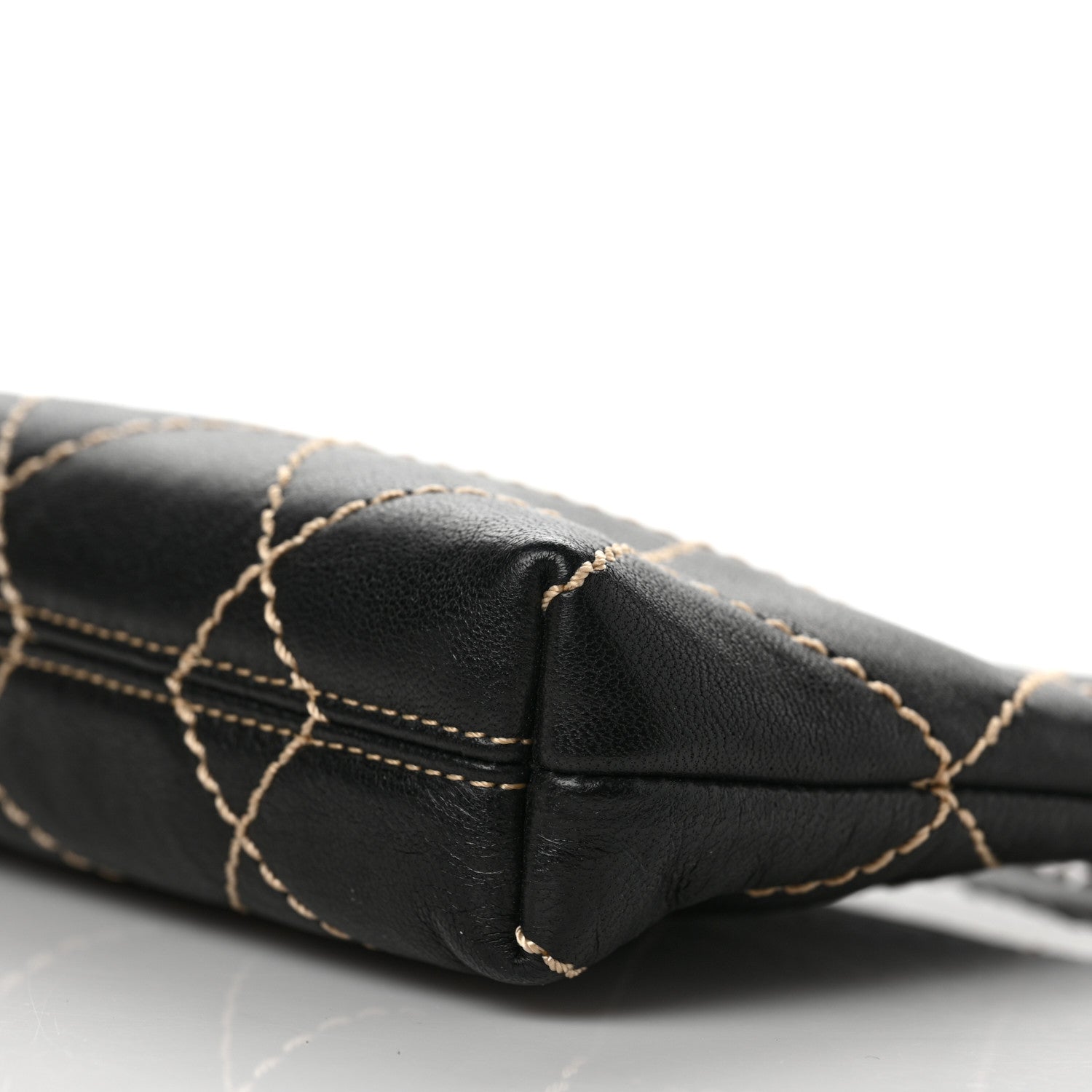 Chanel Lambskin Surpique Stitch Pochette Black 8 of 8