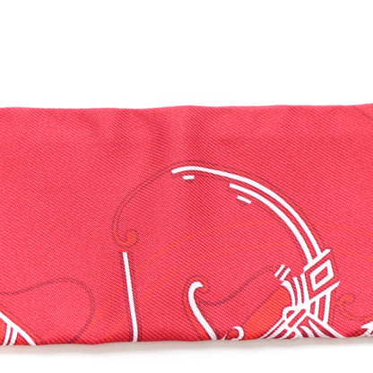 Hermes Silk Ex-Libris Twilly Fuchsia Rouge White 5 of 6